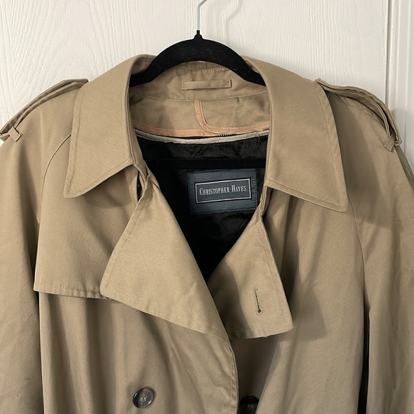 Vintage Christopher Hayes Men’s Tan Trench Coat Size 40R - Picture 9 of 16